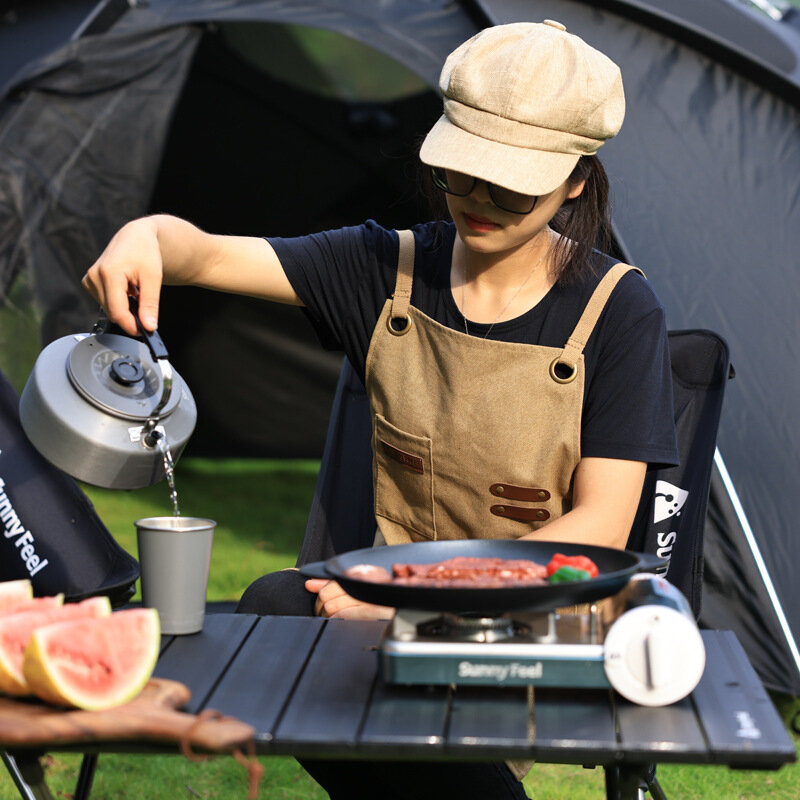 Tablier de camping en toile de coton imperméable et respirant, tablier de pique-nique épais, vêtements de travail, extérieur