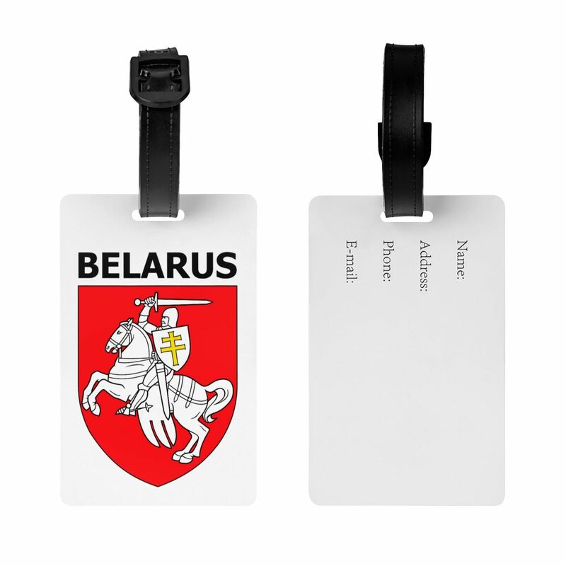 Belarus Pogonya Flag Luggage Tag With Name Card Protest Symbol Belarusian People Privacy Cover ID Label for Travel Bag Suitcase