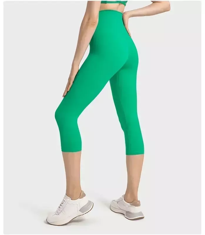 Lemon Women Align Sport Shorts Pants High Waist Yoga Fitness Leggings 19" Outdoor Exercise Cycling Shorts Trousers Sportswear