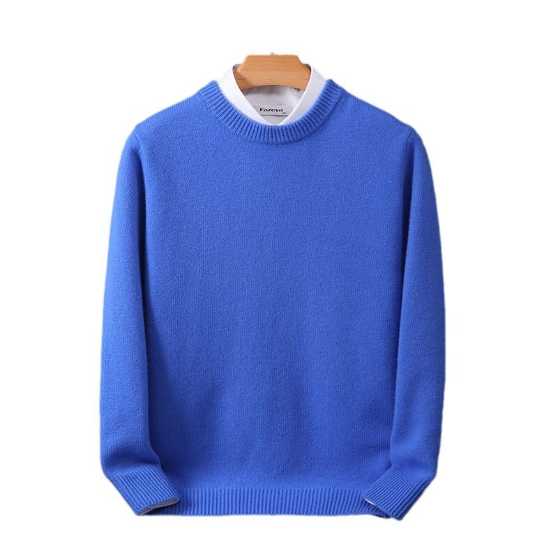 Sweater rajut leher O pria, kasmir Sweater pullover longgar ukuran besar M-5xl rajutan bawah kemeja musim gugur musim dingin Korea