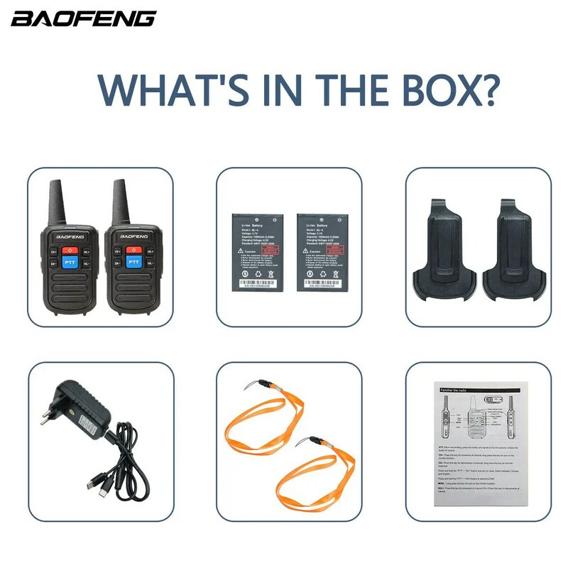 Baofeng BF-C50 미니 워키토키, 휴대용 햄 라디오 커뮤니케이터, UHF 듀얼 밴드 양방향 라디오, HF 트랜시버, 2 개