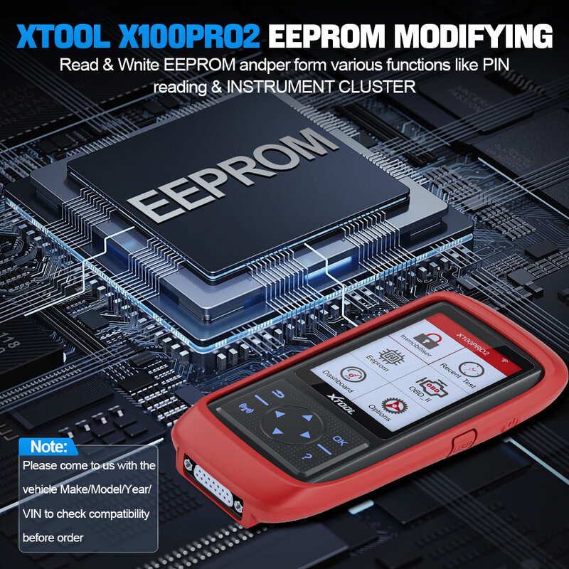 Xtool สแกนเนอร์วิเคราะห์รถยนต์ด้วยอะแดปเตอร์ EEPROM และอะแดปเตอร์ OBD2โปรแกรมเมอร์กุญแจ X100 Pro2อัตโนมัติพร้อมอะแดปเตอร์ EEPROM