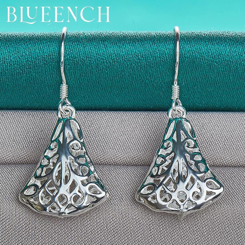 Bluenchanch – boucles d'oreilles découpées en argent Sterling 925, adaptées aux fêtes de mariage pour femmes, bijoux à la mode