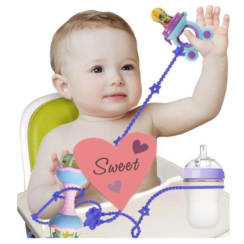 Alças de segurança de brinquedo K1MA para cadeira alta para bebê chupeta com mordedor