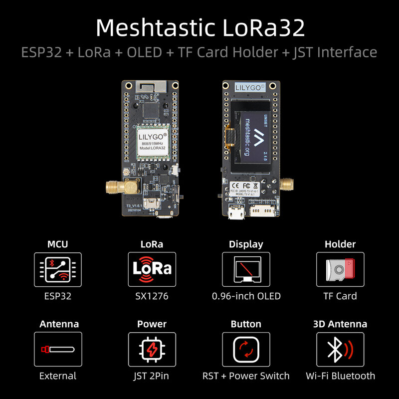 LILYGO® LoRa32 V2.1 Placa de desenvolvimento ESP32 LoRa, Módulo SX1276 SX1278, 433MHz 868MHz 915MHz, 0, 96 Polegada OLED, Bluetooth WIFI DIY