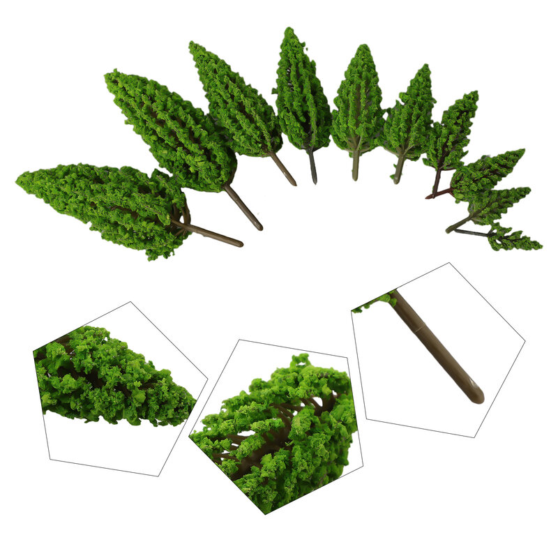 Micro modèle de simulation de paysage, arbre en plastique, modèle de table de sable, décor de chemin de fer, paysage de parc, jardin, 10 pièces