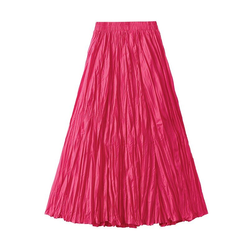 Saia de tule longa vertical plissada feminina, tutu bege, cintura alta, malha plissada, senhora mulher saias dançando, vestido da moda, 2024