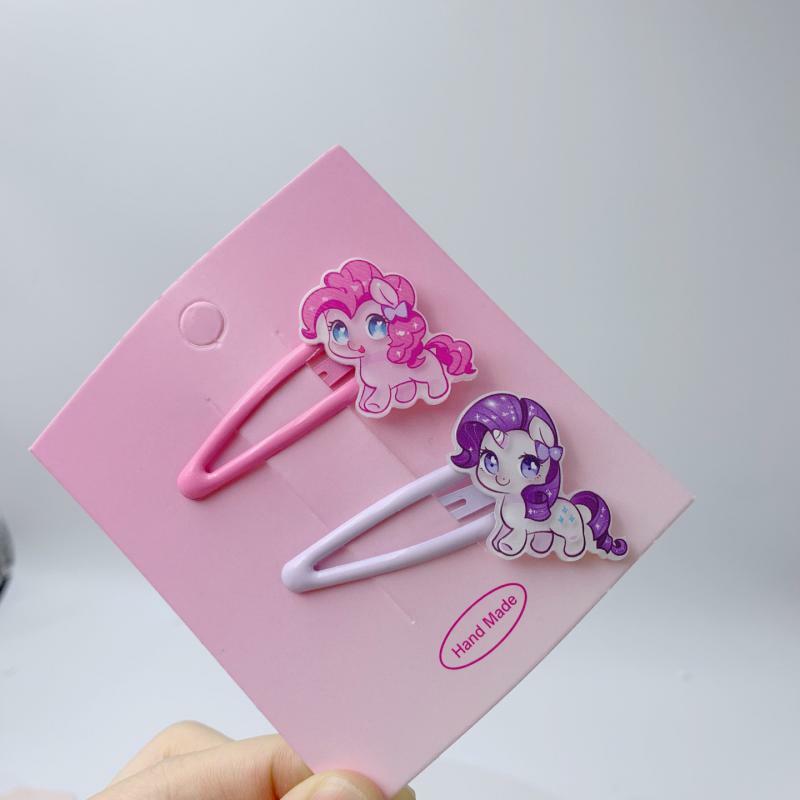 Aksesori rambut jepit rambut Anime Kawaii My Little Pony lucu klip rambut rusak hiasan kepala kartun hadiah ulang tahun imut manis untuk anak perempuan
