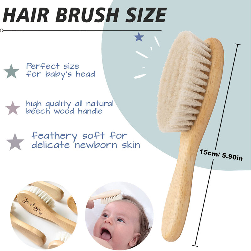 Spazzole per capelli personalizzate per bambini con incisione nome per neonati spazzola per capelli in legno per neonati spazzola per pettine nascita/battesimo/compleanno regali per la doccia per bambini