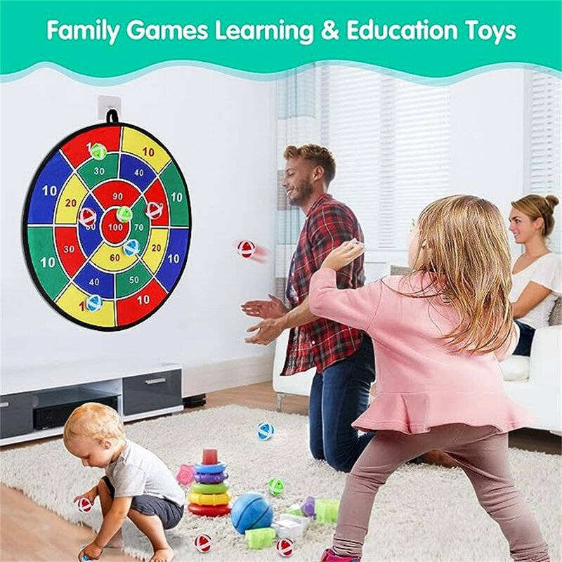 Groot dartbord 72cm, kinderdartbord met kleverige ballen, jongensspeelgoed, indoor/sport buiten leuk feestspelspeelgoed