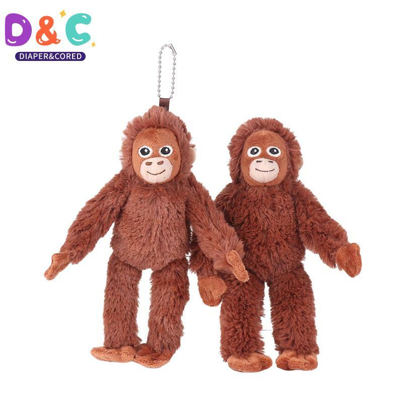 Cartoon Gorilla Plüsch tier Schimpansen Affe Anhänger weiche ausgestopfte Puppe Schlüssel bund Rucksack Auto tasche Schlüssel ring Dekor Kind Geschenk