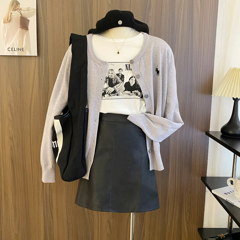 Faldas de cintura alta de cuero esmerilado de PU, Mini falda de cadera Y2k, Retro, tinta Tie Dye, gótico, línea A, Harajuku, moda Vintage para niñas calientes