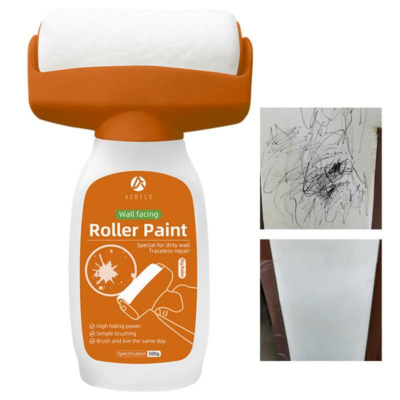 Cepillo de parcheado de pared portátil con rodillo de pasta de reparación de pared, cepillo de pintura de pared de mano, herramientas de mejora del hogar, secado rápido, pequeño, 500g