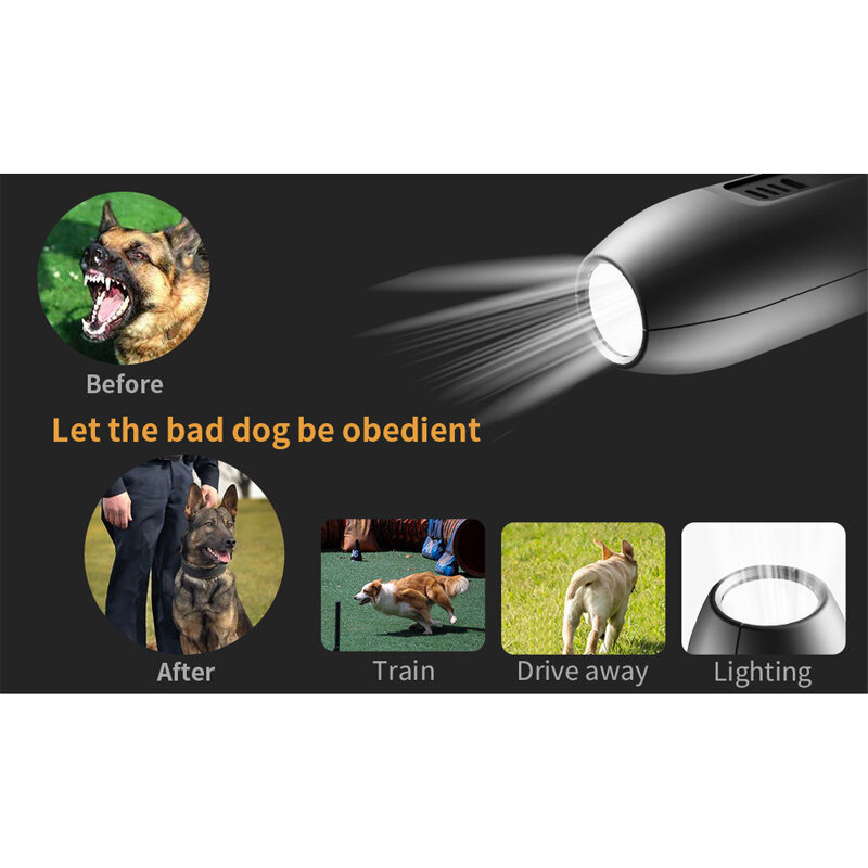 Draagbare Anti-Bite Aandrijfstaaf High Power Ultrasone Hondenbestuurder Recyclebaar Opladen Anti Blaffen Apparaat Draagbare Hondentrainer