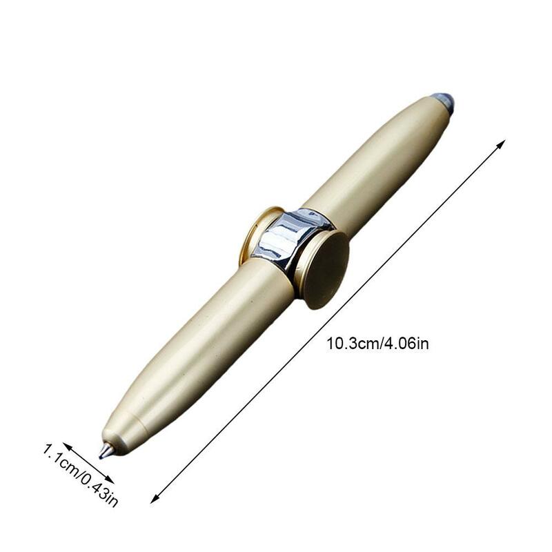 Spinner Shoous en métal avec lumière LED, stylo Fidget, stylo gyroscopique du bout des doigts, stylo anti-souligné, Cool