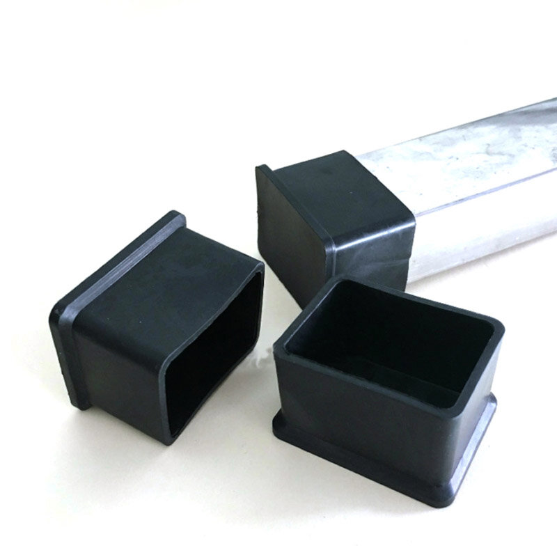 Schwarzes Quadrat PVC Gummis tuhl Tischbein kappen Möbel rohr End kappe rutsch feste Bodenschutz rohrs topfen