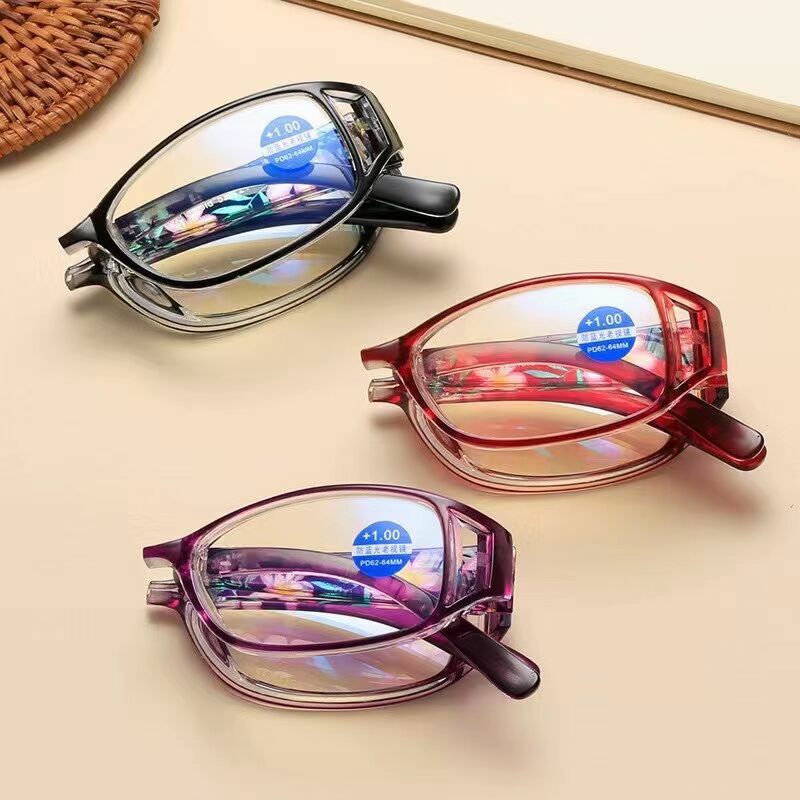 Gafas de lectura plegables para hombre y mujer, lentes portátiles de marco completo con caja Original, antifatiga, antirayos azules, 2023