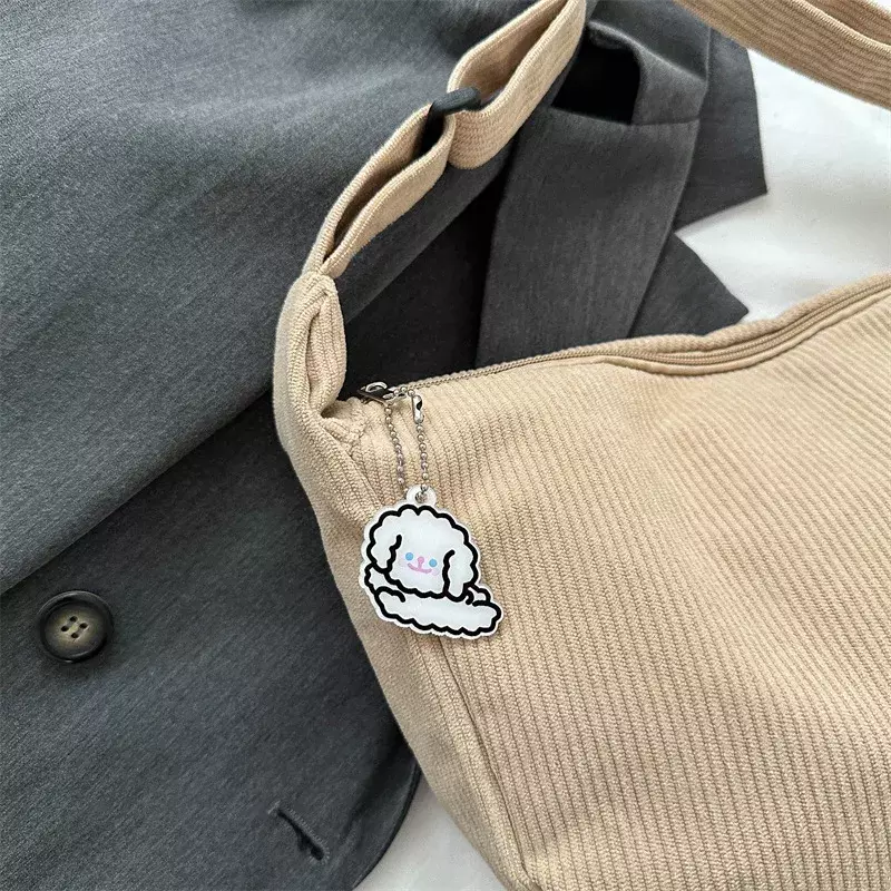 Вельветовая простая сумка через плечо для девушек в японском литературном стиле