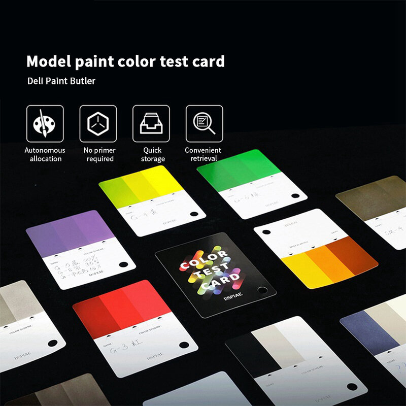 بطاقة اختبار اللون بالرش لطلاء النموذج ، بطاقة ملونة ورقية ، أدوات بناء نموذج التجميع ، بخاخ صنع هواية ذاتية الصنع