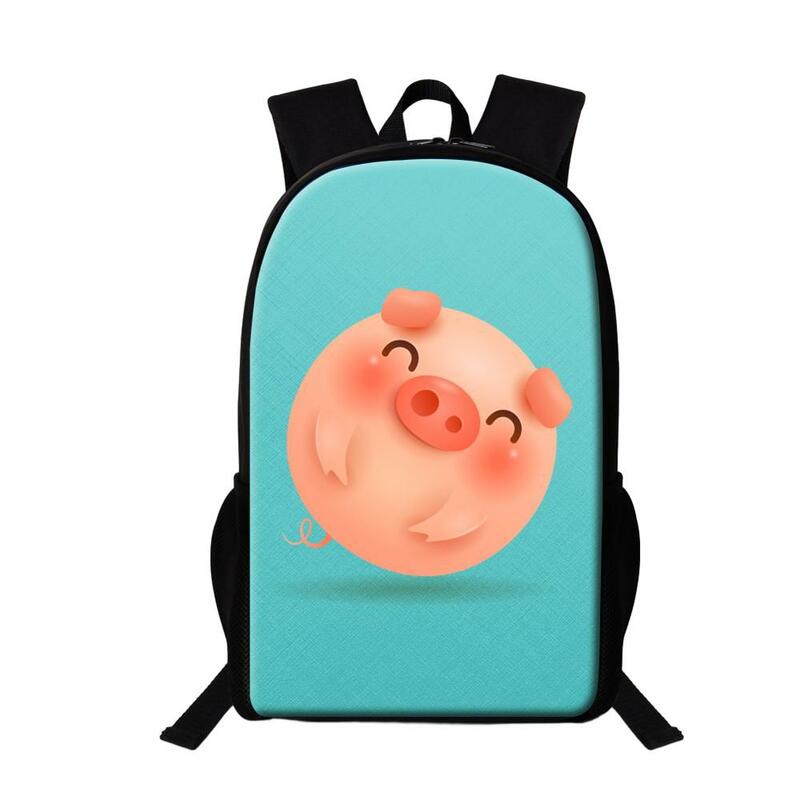 Cute Cartoon Pig Pattern School Bag, adolescente, crianças, meninas, meninos, mochilas casuais diárias, Book Bag, mulher, homem, Mochilas de viagem