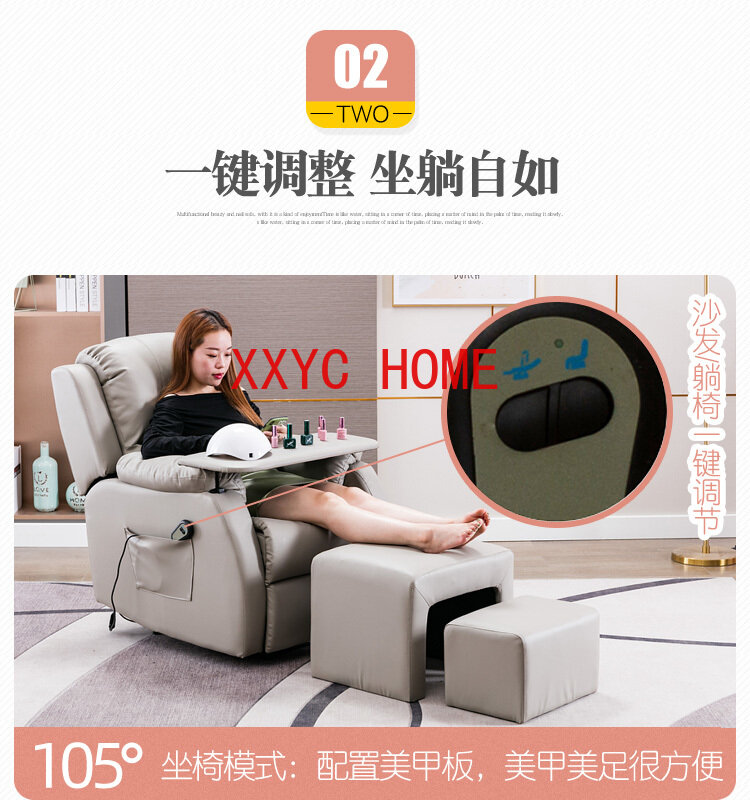 Multi-funcional elétrica Nail Beauty cadeira, cílios reclináveis