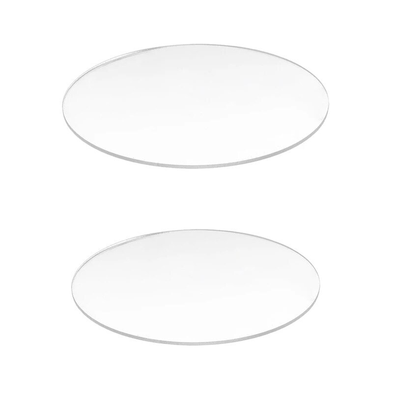 Disque rond transparent en acrylique, miroir optique, 70mm, 60mm, 3mm, 2 pièces