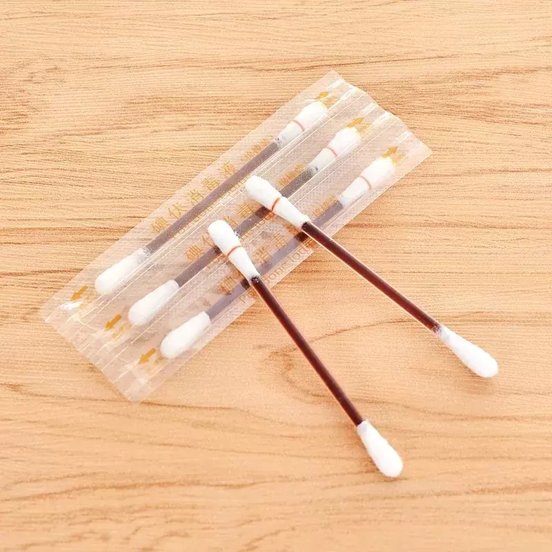 50PCS Outdoor Antibacterial Care Disposable Cleaning Swab Household Disinfection Cotton Stick Emergency First Aid Supply