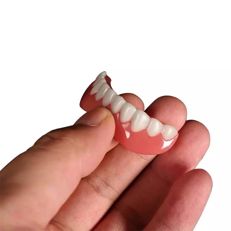 Sorriso dentes falso chaves inferior e superior falso dentes verniz sílica gel dentes falsos removíveis dentadura cuidados orais folheado odontologia