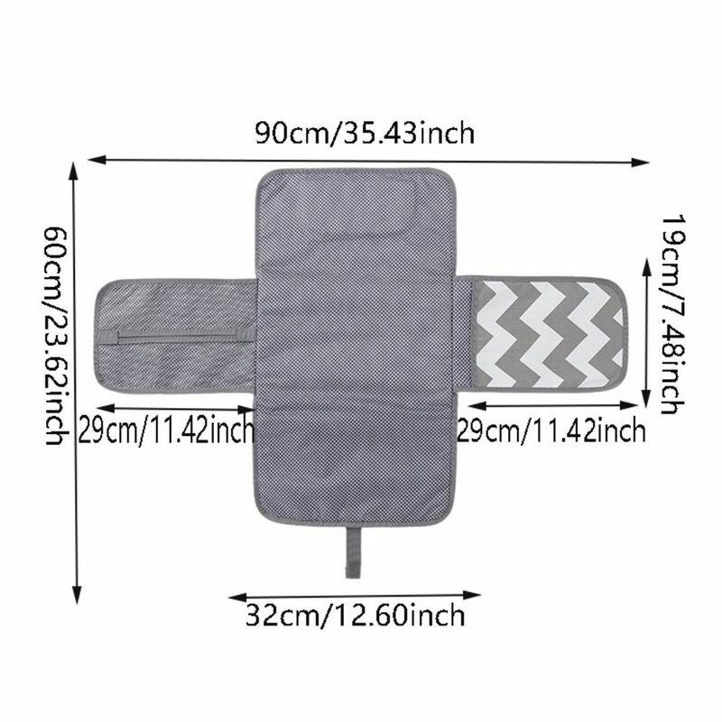 Materassino per pannolini portatile impermeabile leggero fasciatoio per pannolini cuscino incorporato con tasche in rete fasciatoio per bambini