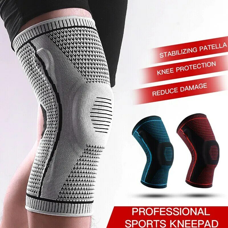 Rodillera de silicona para protección de la rodilla, soporte medio fuerte para menisco, rodilleras deportivas, cesta para correr, 1 pieza
