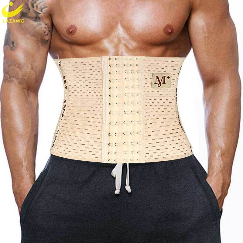 LAZAWG Waist Trainer for Men Weight Loss Band Waist Cincher Trimmer Belly Belt Slimming Girdle Corset Gym Strap Wrap Body Shaper