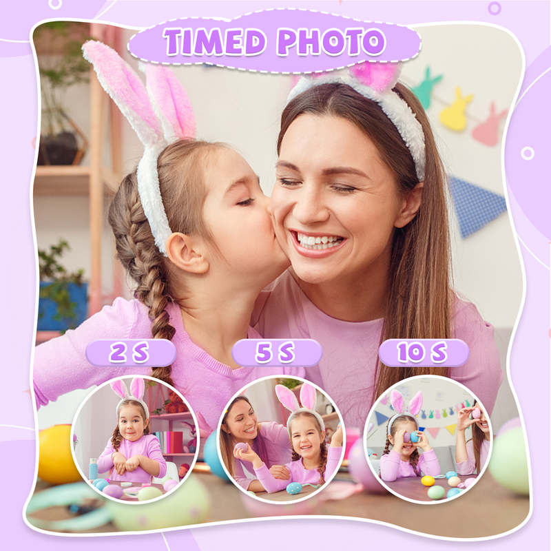 Cute Unicorn Kids Cameras Ages 7-12 Digital Children Camera Mini Toys 1080p HD Video Shooting For Birthday Gifts Baby Camera Toy