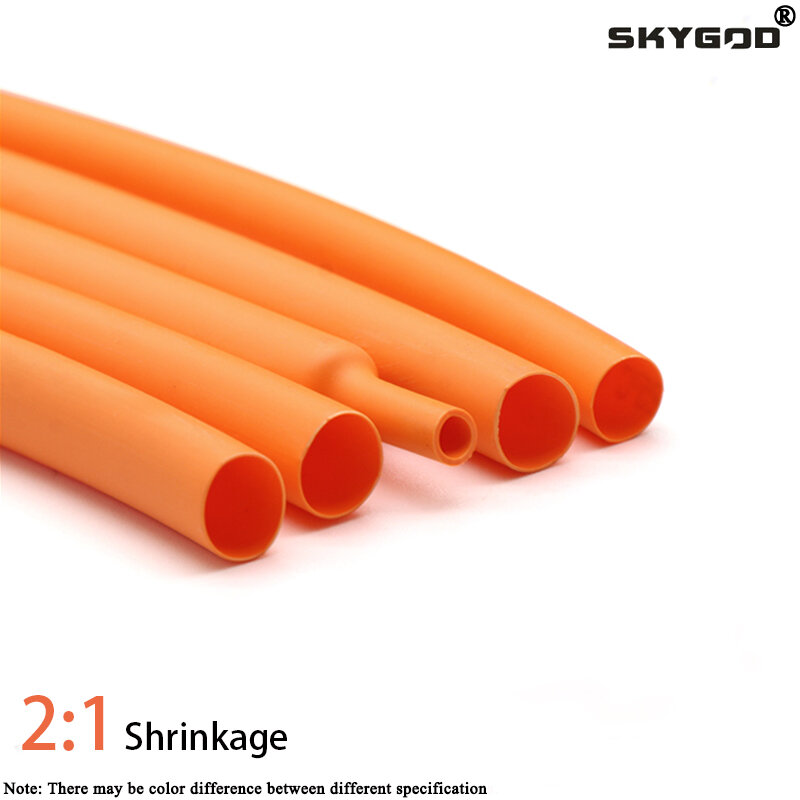 1M diametro arancione 1 2 3 4 5 6 7 8 9 10 12 14 16 20 25 30 40 50 mm tubo termorestringente 2:1 manicotto per cavo termico in poliolefina isolato