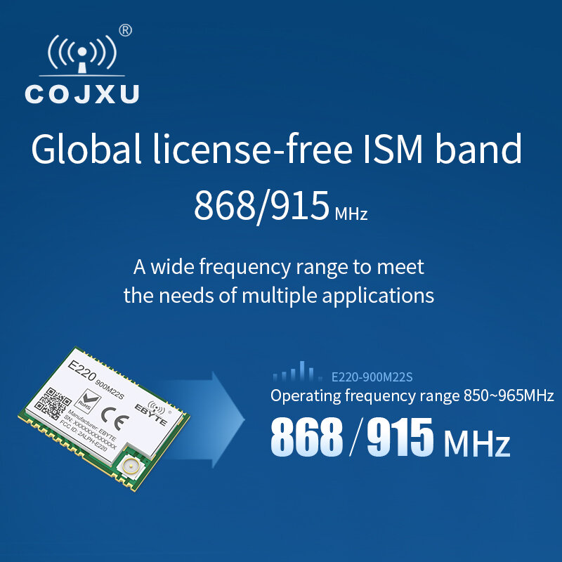 LLCC68 لورا وحدة لاسلكية 868Mhz 915Mhz 22dBm 6 كجم مستقبل ترددات لاسلكية الارسال PA + LNA IPEX هوائي Cojxu E220-900M22S