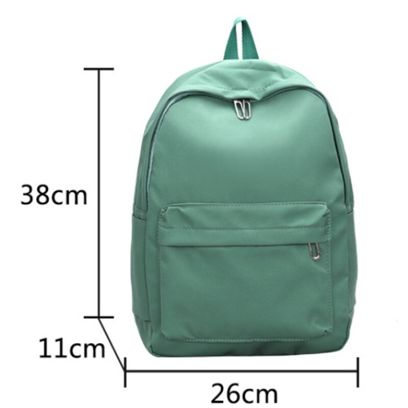 New High Quality Waterproof Nylon Women School Backpack for Teenage Girls Female Travel Bag Student Solid Color Bookbag