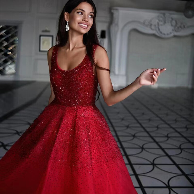 Gaun malam mewah 2023 gaun pesta dansa merah anggur kristal gaun pesta Formal Dubai Emas mewah untuk wanita gaun Prom pernikahan