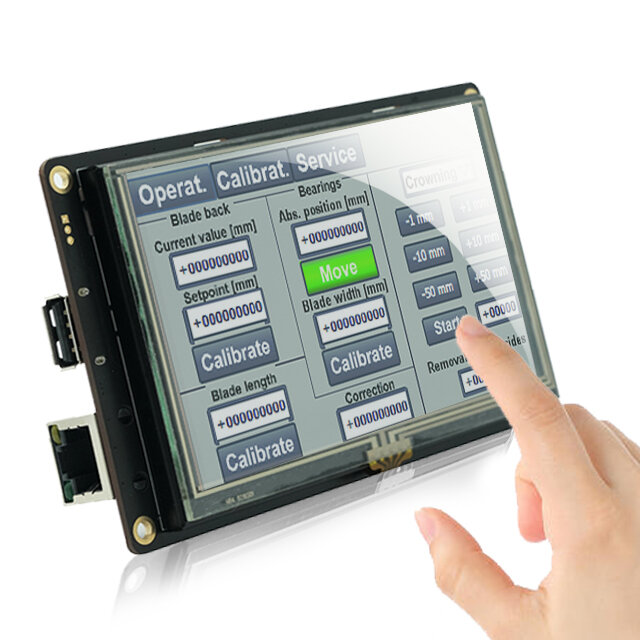 Módulo de pantalla LCD TFT gráfica HMI de 5,6 pulgadas con táctil y CPU, interfaz RS232/RS485/TTL