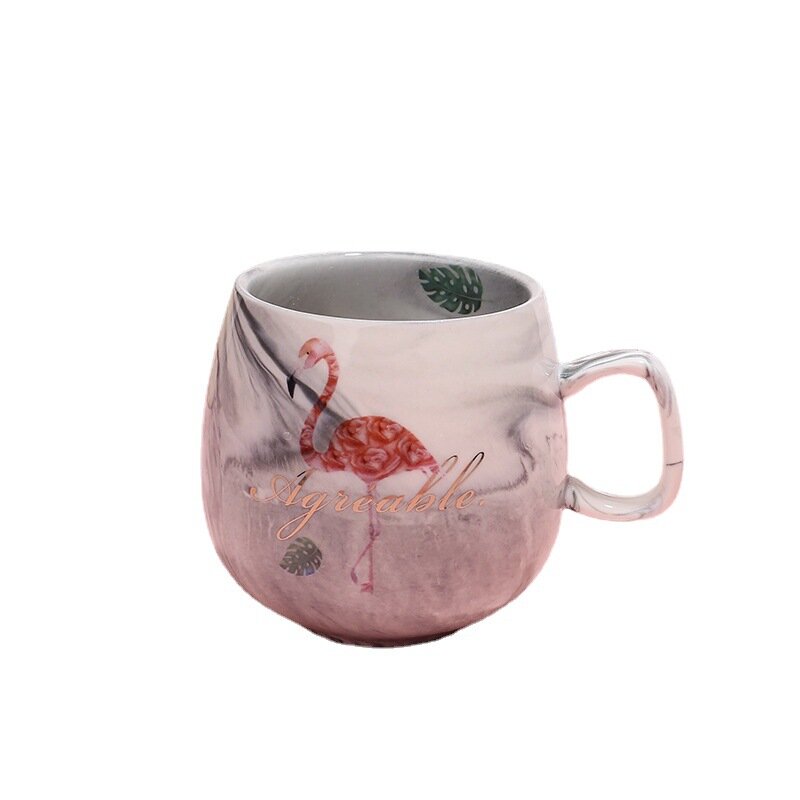 Nordic Ins Style Ceramic Mug Marbled Gold Rim Coffee Cup Oatmeal Breakfast Cup Valentine's Day present Couple water cups