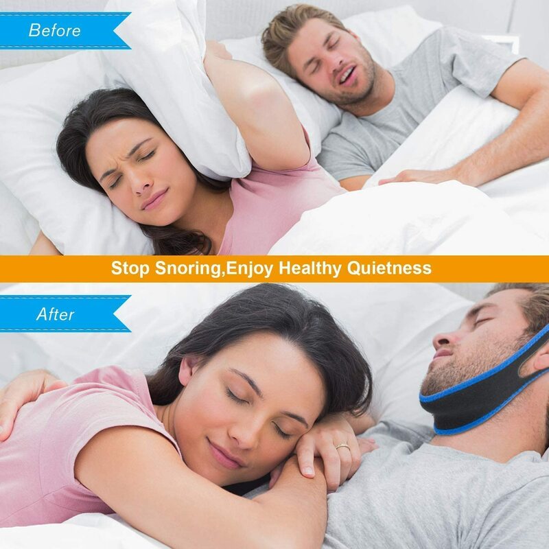 Anti Snoring Chin Strap ，Anti Snoring Devices Stop Snoring Chin Strap for Cpap Users, Adjustable Anti Snore Reduction Device for