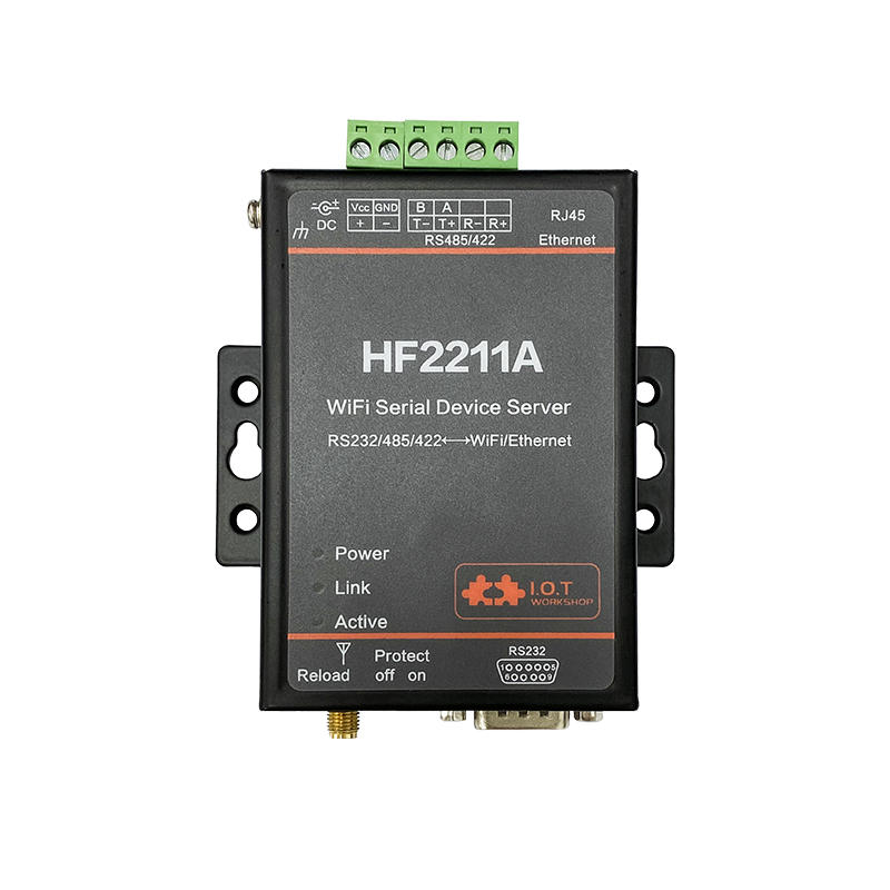 HF2211 HF2211A เซิร์ฟเวอร์พอร์ตอนุกรม RS422 RS232 RS485กับ WIFI Ethernet Converter อุปกรณ์ IOT สนับสนุน Modbus mqtt