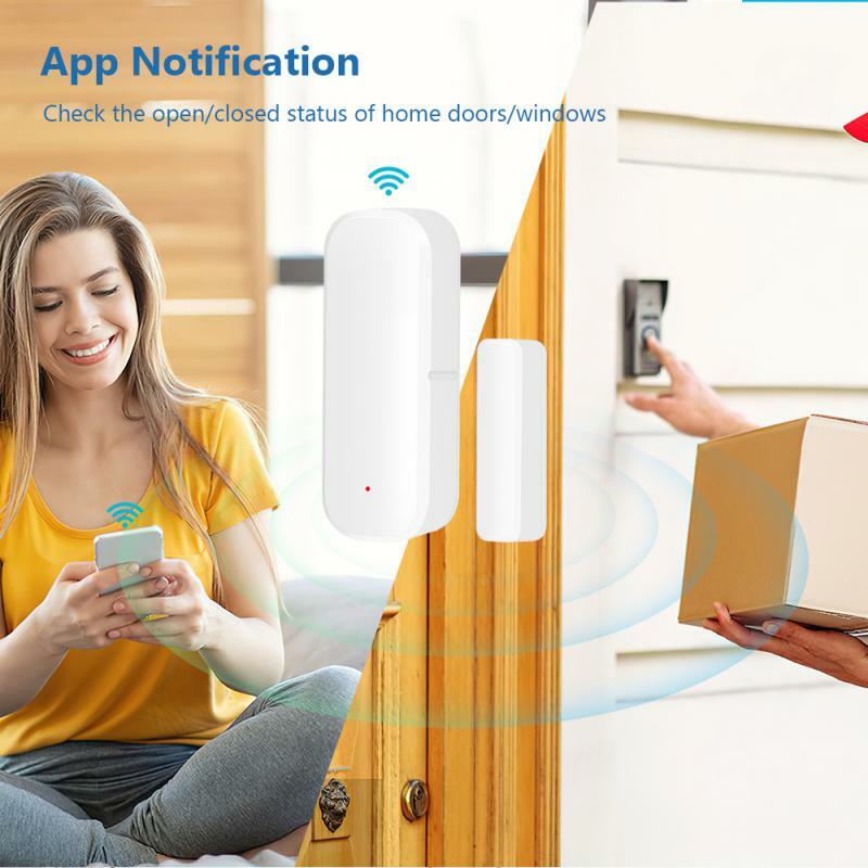 Zy tuya wifi tür sensor fensters ensor smart home tür offen/geschlossen detektoren über smart life control arbeit mit alexa google home