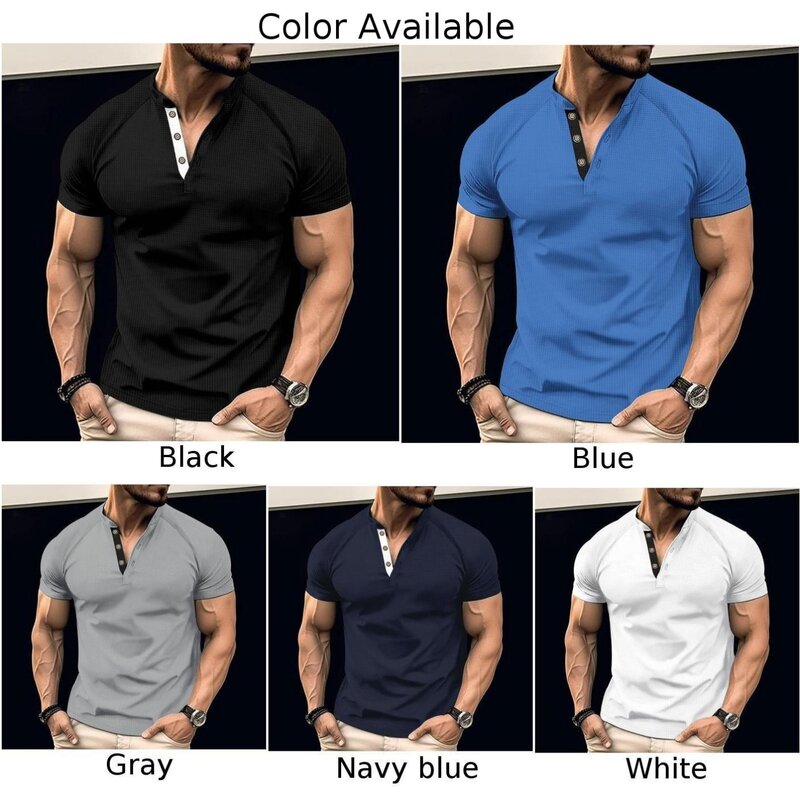 Рубашка с V-образным вырезом, повседневная Легкая блузка с коротким рукавом, на пуговицах, с V-образным вырезом, на пуговицах, лето