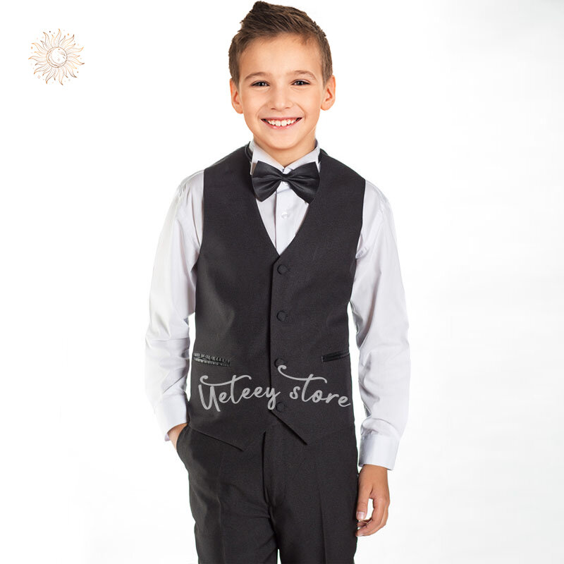 UETEEY 2024 Boys Suits 3 Piece Formal Suit Set Slim Fit Formal Dress Clothes Ring Bearer Outfit for Kids