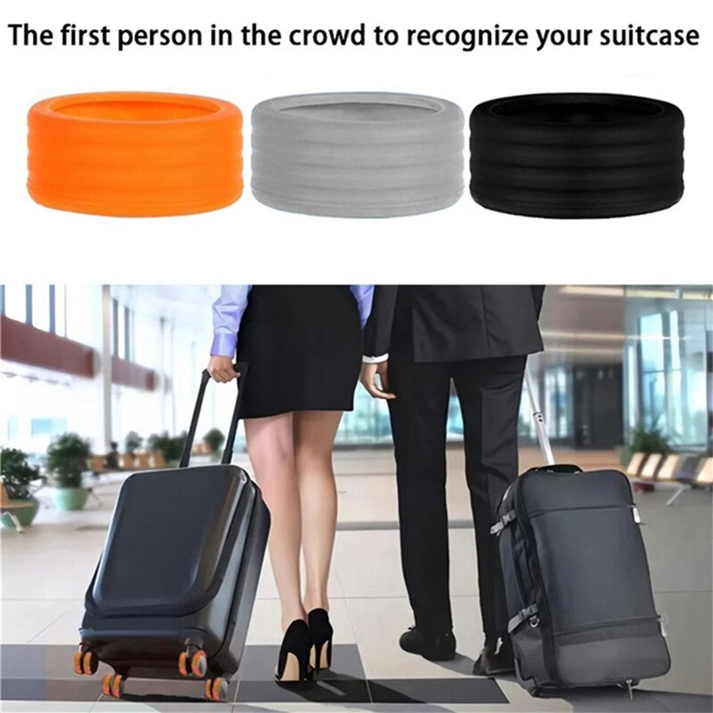 NEW-Silicone Wheels Protector For Luggage Reduce Noise Trolley Case Silent Caster Sleeve Travel Luggage Suitcase Parts
