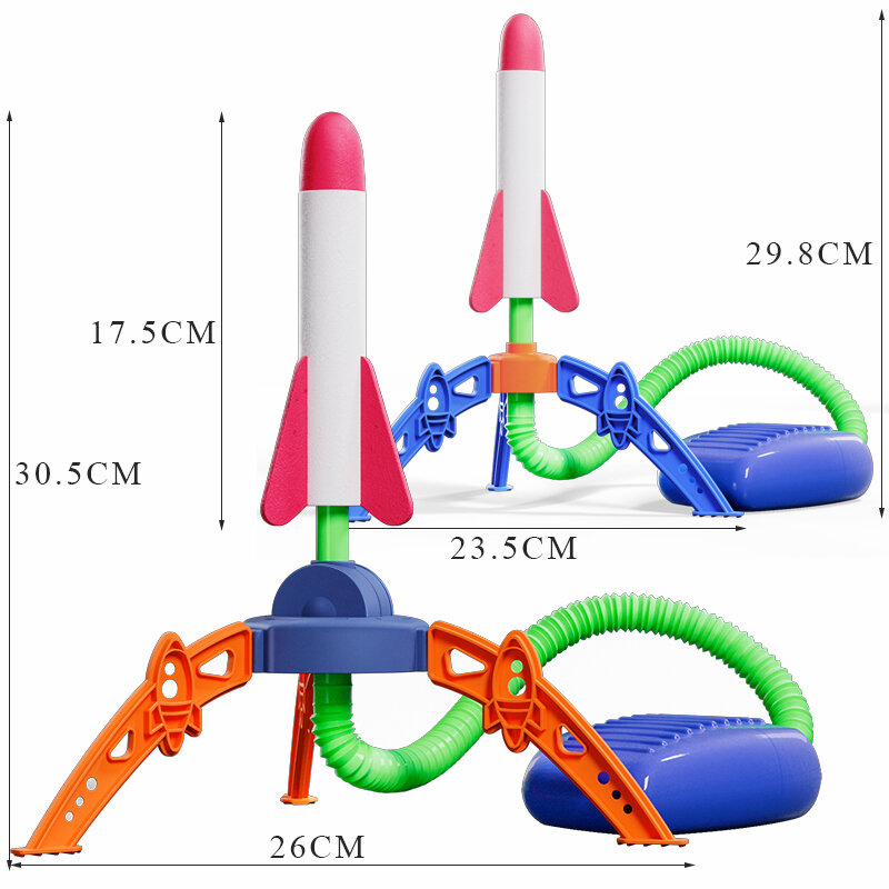 Kinderen Lucht Stomp Raket Launcher Speelgoed Vliegende Schuim Raketten Voet Pomp Jump Pressed Outdoor Interactief Spel Voor Kinderen Jongens