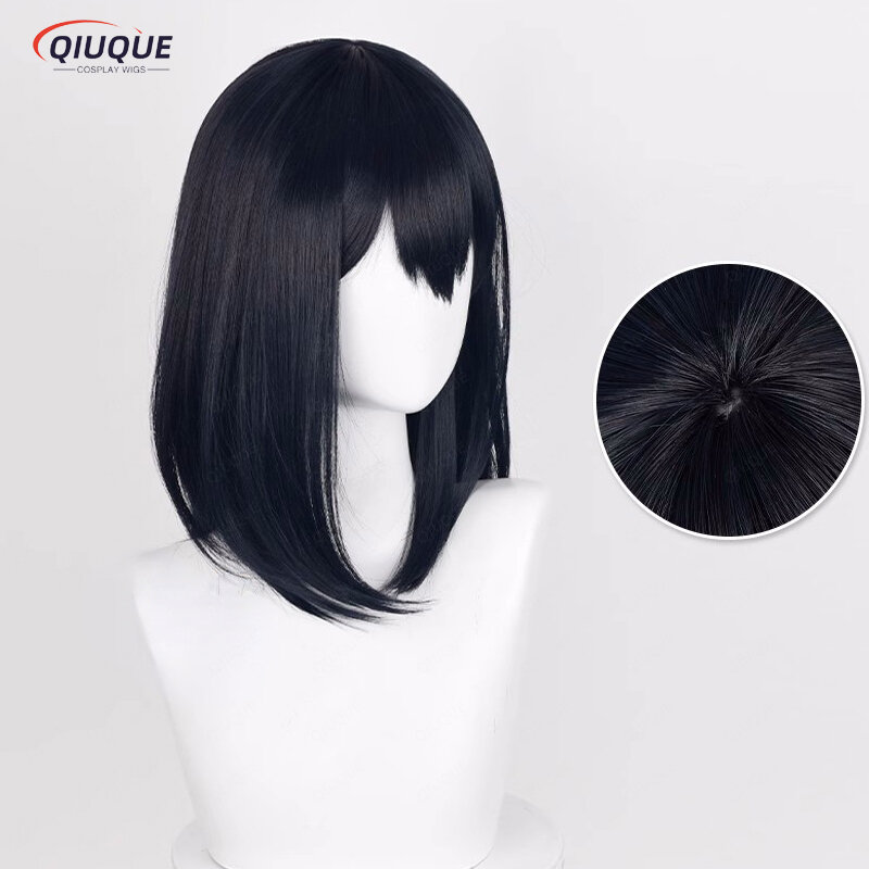 High Quality Shimizu Kiyoko Cosplay Wig 46cm Black Blue Heat Resistant Synthetic Anime Hair Party Wigs + Wig Cap