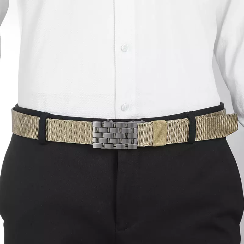 Men's Fabric Belt Nylon Canvas Automatic Buckle Casual Fashion Webbing Belt Cintures for Men Designer for Jeans Male Work Belt