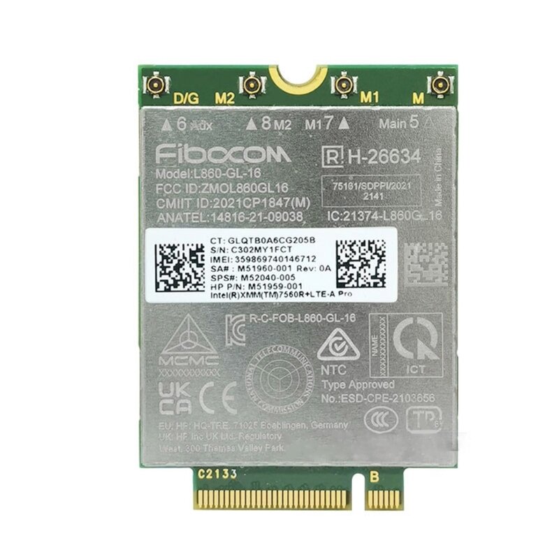 L860-GL-16 WIFI 4G, M52040-005 de módem para Elitebook X360, 830, 840, 850, envío directo