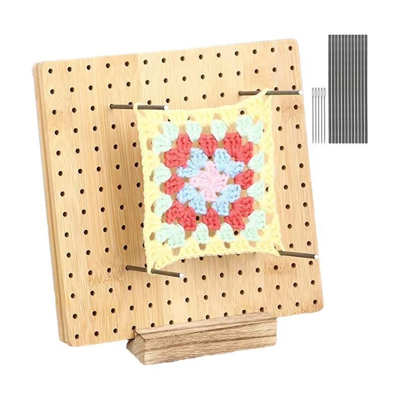 กระดานไม้บล็อกสี่เหลี่ยมสำหรับงานหัตถกรรมกระดานบล็อกบล็อกแผ่นกระดานบล็อกสำหรับถักโครเชต์ของขวัญ