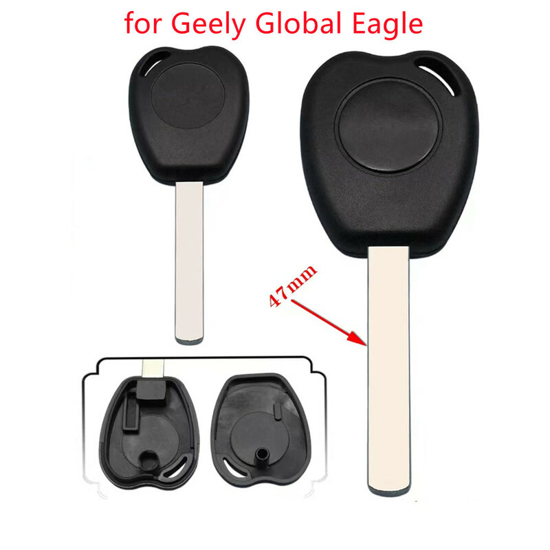 Carro Transponder Chip Shell Chave, Substituição para Geely Global Eagle Panda, 10pcs por lote
